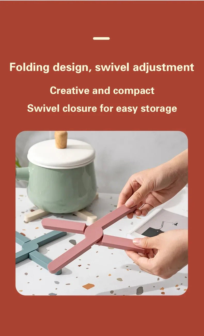 Silicone Heat Resistant Pad Foldable Non - Slip Pot Pan Mat Table Placemat Dish Plate Cross Holder Coaster Kitchen Table Trivet