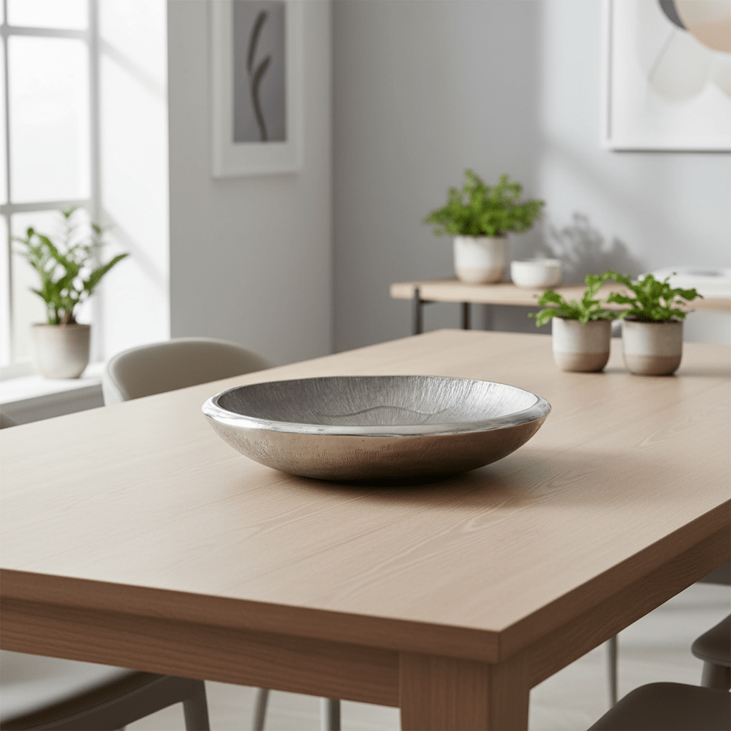 Silva Large Oak Effect Silver Bowl