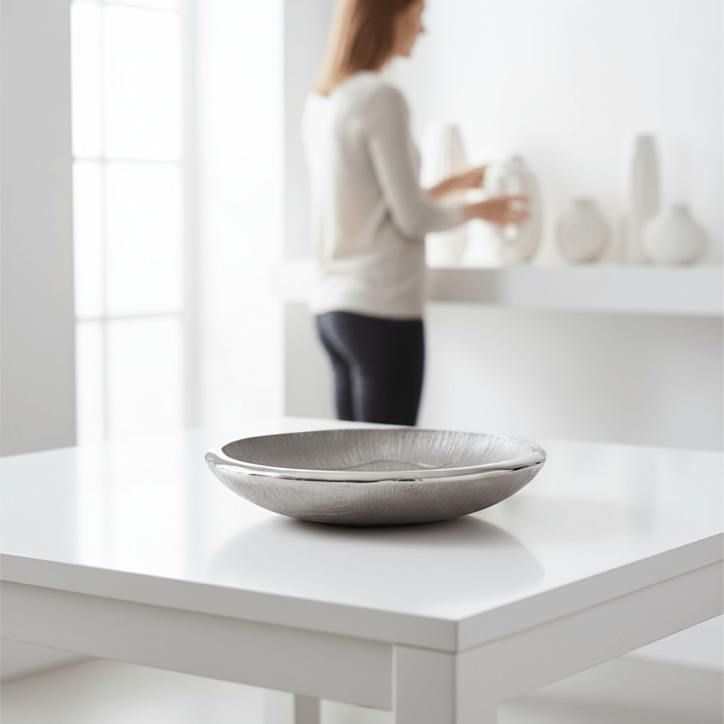 Silva Large Oak Effect Silver Bowl