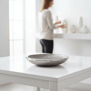 Silva Large Oak Effect Silver Bowl