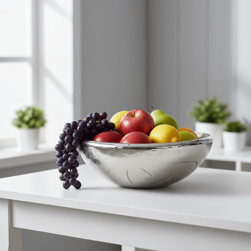 Silva Large Oak Effect Silver Bowl