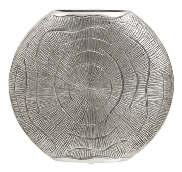 Silva Large Oak Effect Silver Finish Vase