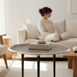 Silva Oak Effect Silver Top Coffee Table