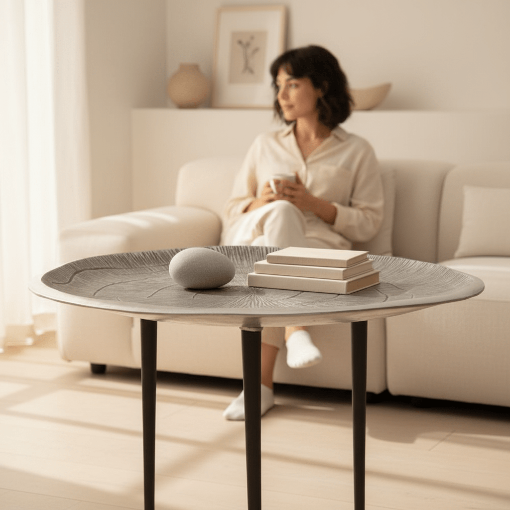 Silva Oak Effect Silver Top Coffee Table