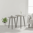 Silva Set Of Two Oak Effect Silver Top Side Tables