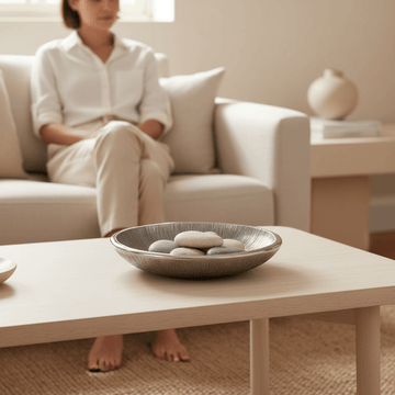 Silva Small Oak Effect Silver Bowl