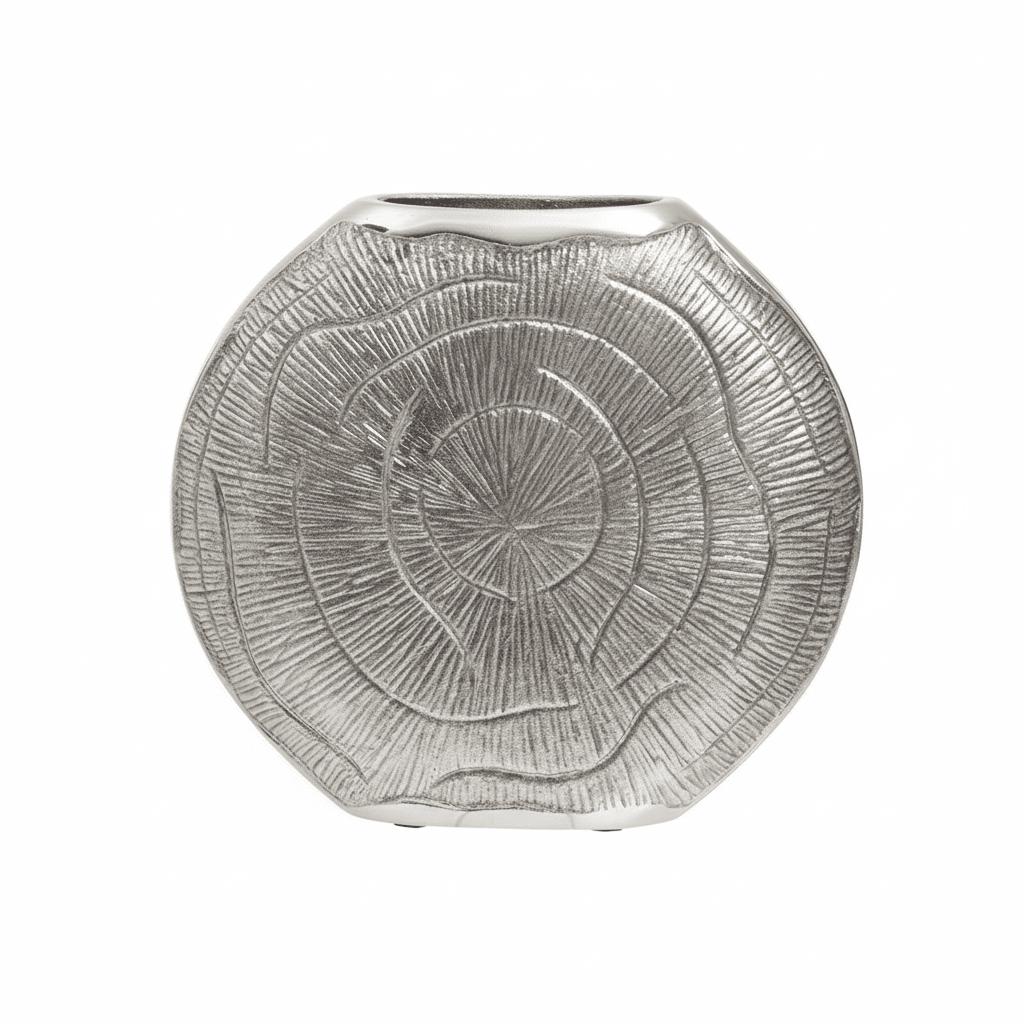 Silva Small Oak Effect Silver Finish Vase