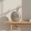Silva Small Oak Effect Silver Finish Vase