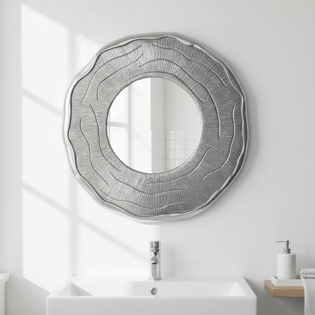 Silva Small Oak Effect Silver Wall Mirror