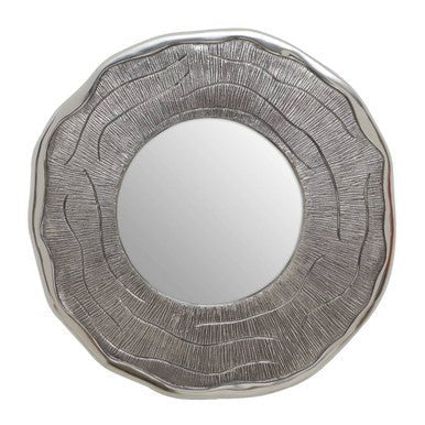 Silva Small Oak Effect Silver Wall Mirror