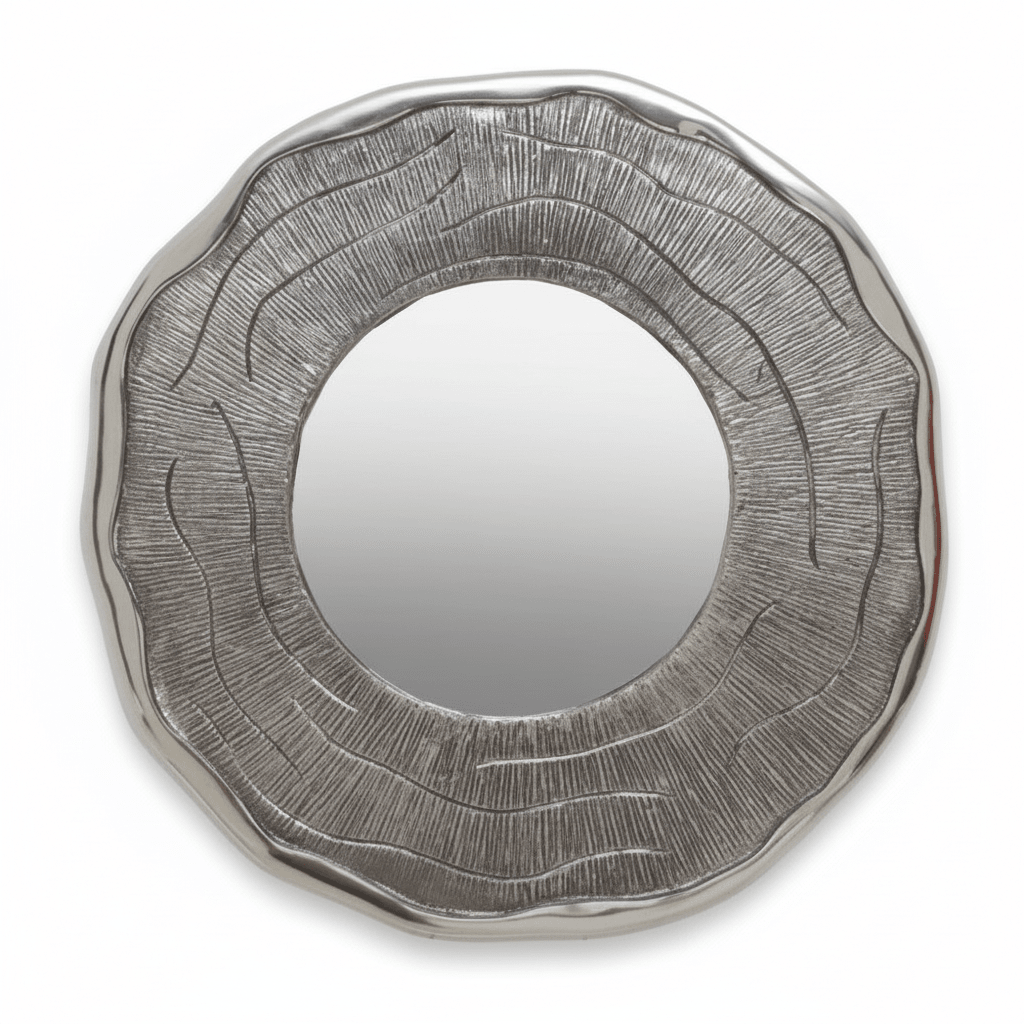 Silva Small Oak Effect Silver Wall Mirror
