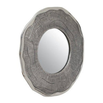Silva Small Oak Effect Silver Wall Mirror