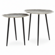 Silva Set Of Two Oak Effect Silver Top Side Tables