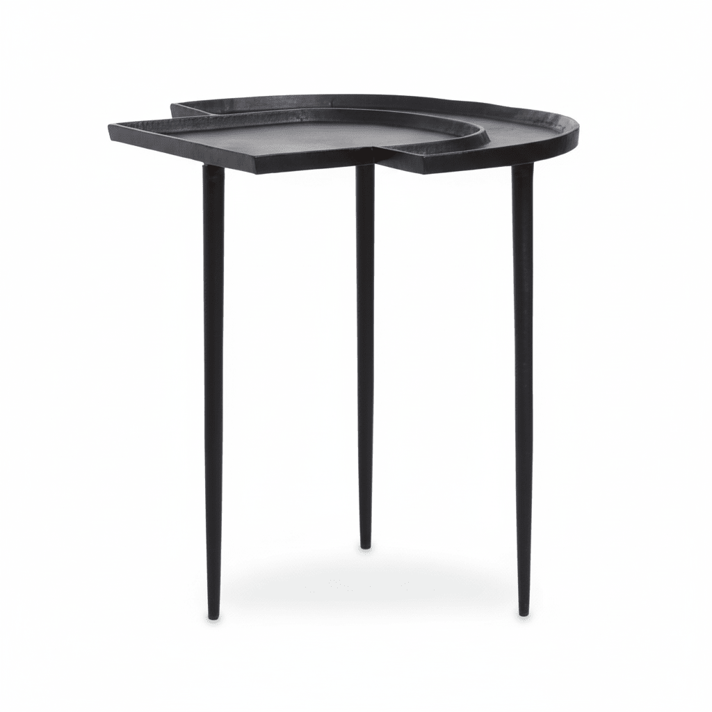 Simbolo Black Nickel Top Side Table