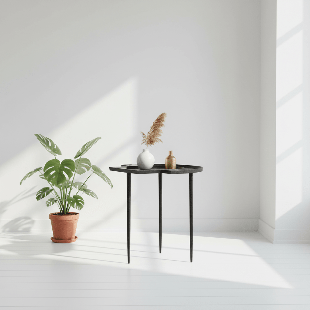 Simbolo Black Nickel Top Side Table