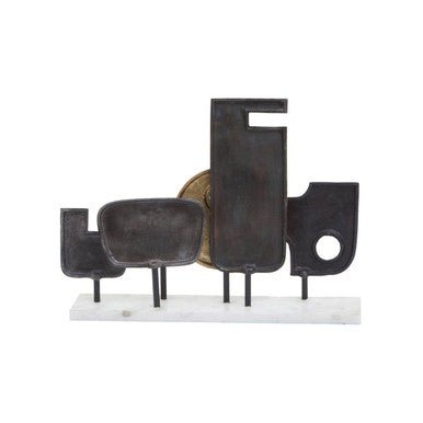 Simbolo Large Assorted Colour Metal Sculpture On Marble Base
