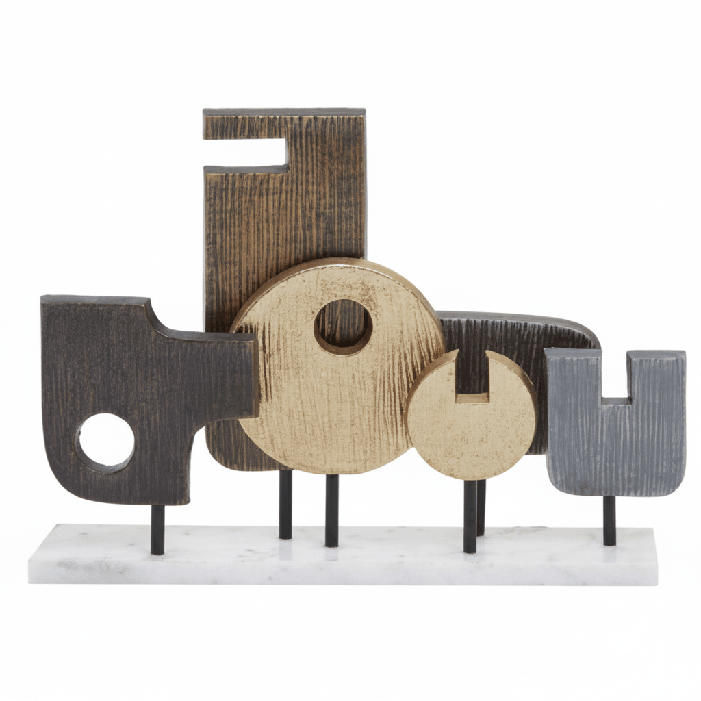 Simbolo Large Assorted Colour Metal Sculpture On Marble Base