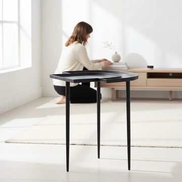 Simbolo Black Nickel Top Side Table