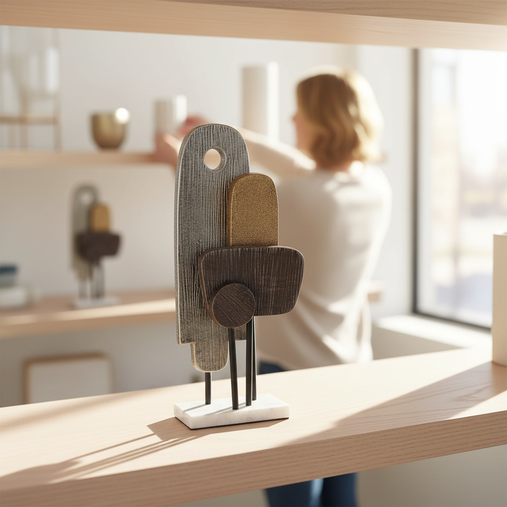 Simbolo Small Assorted Colour Metal Sculpture On Marble Base