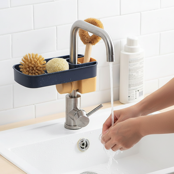Sink Shelf Soap Sponge Drain Rack Storage Basket Bag Faucet Holder Adjustable Bathroom Holder Sink Kitchen Accessories