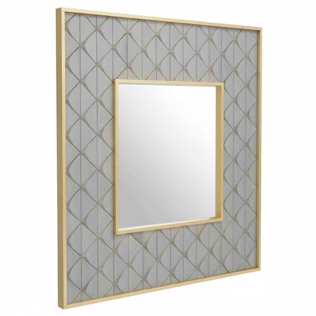 Siro Mango Wood Square Wall Mirror