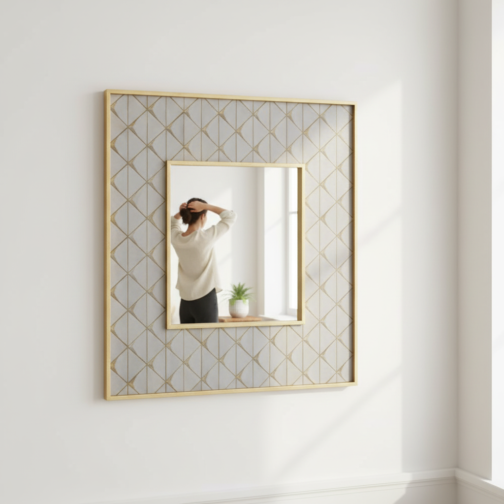 Siro Mango Wood Square Wall Mirror