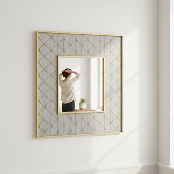 Siro Mango Wood Square Wall Mirror