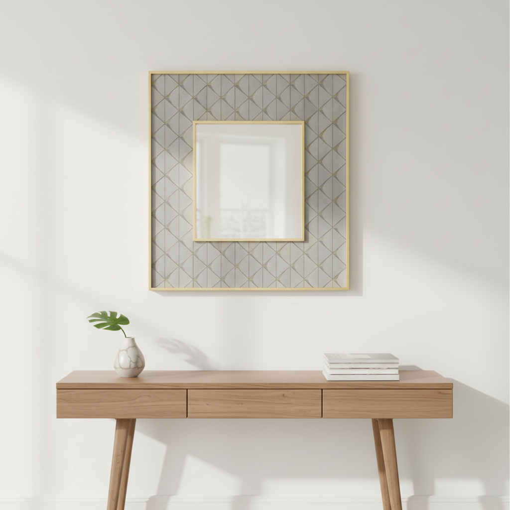 Siro Mango Wood Square Wall Mirror