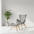 Sisal Grey Rope Lounge Chair and Footstool