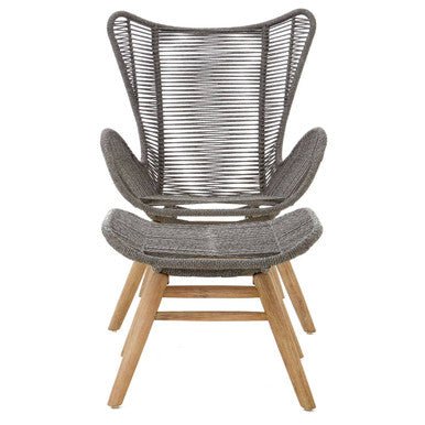 Sisal Grey Rope Lounge Chair and Footstool