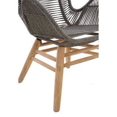 Sisal Grey Rope Lounge Chair and Footstool