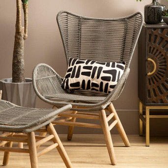 Sisal Grey Rope Lounge Chair and Footstool
