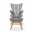Sisal Grey Rope Lounge Chair and Footstool