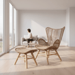 Sisal Latte Rope Lounge Chair And Footstool