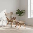 Sisal Latte Rope Lounge Chair And Footstool