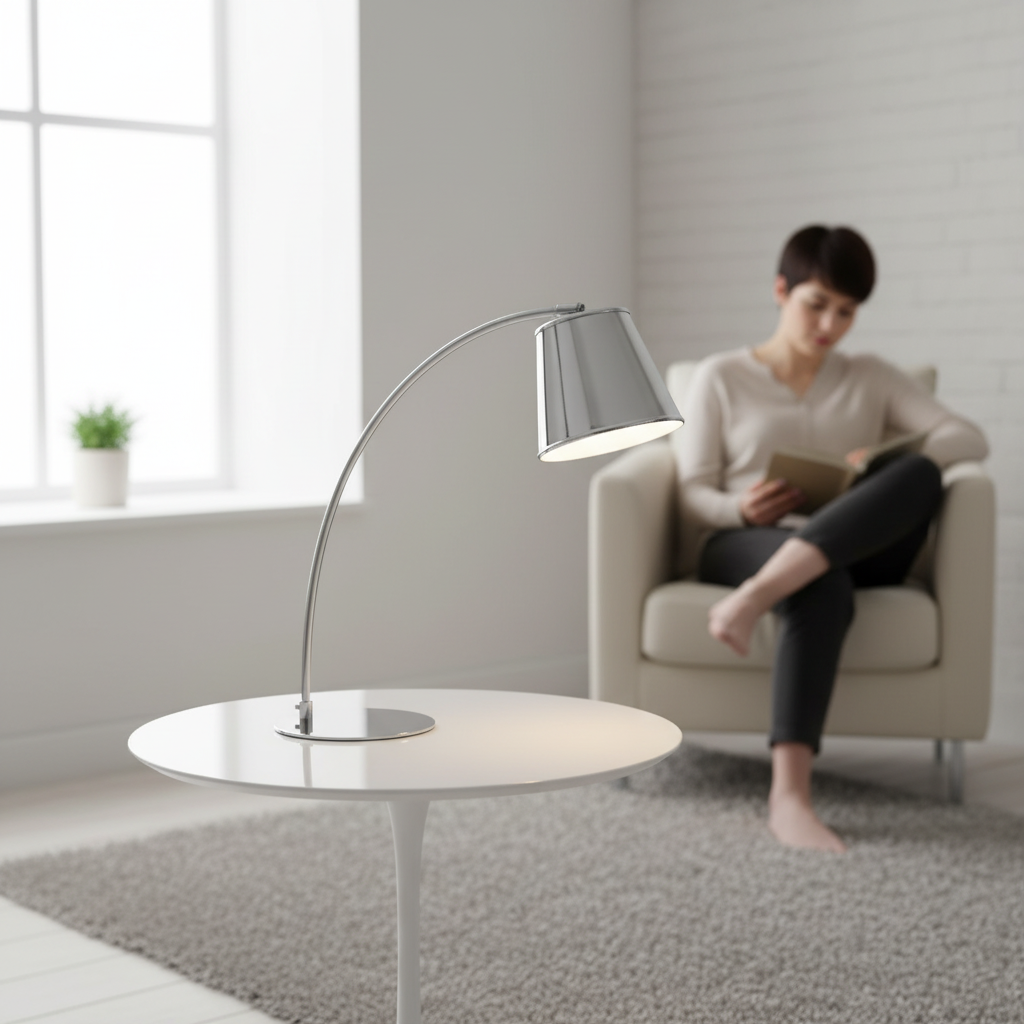 Sison Chrome Table Lamp with PVC Shade
