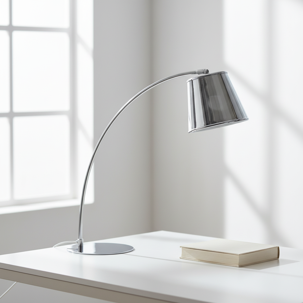 Sison Chrome Table Lamp with PVC Shade
