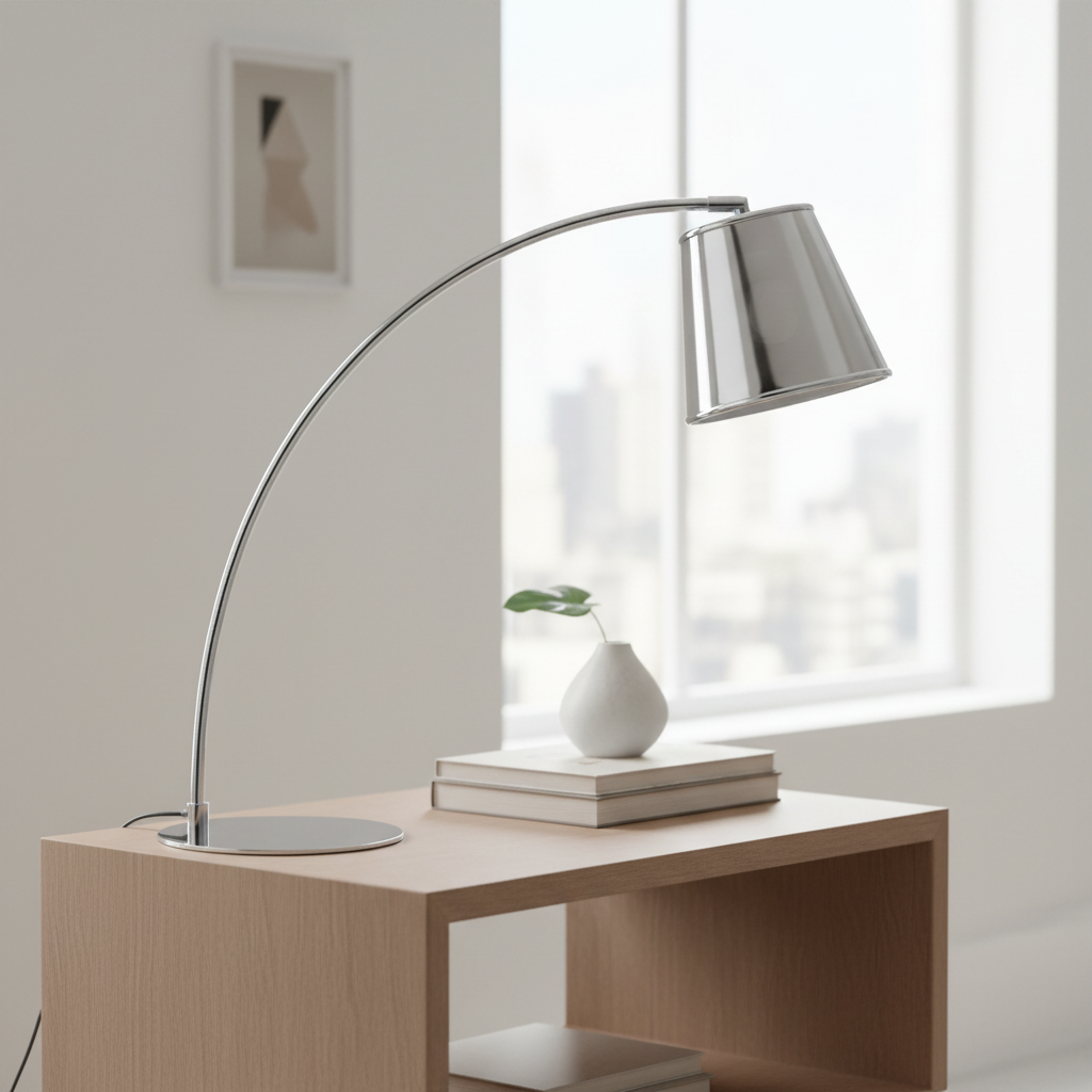 Sison Chrome Table Lamp with PVC Shade