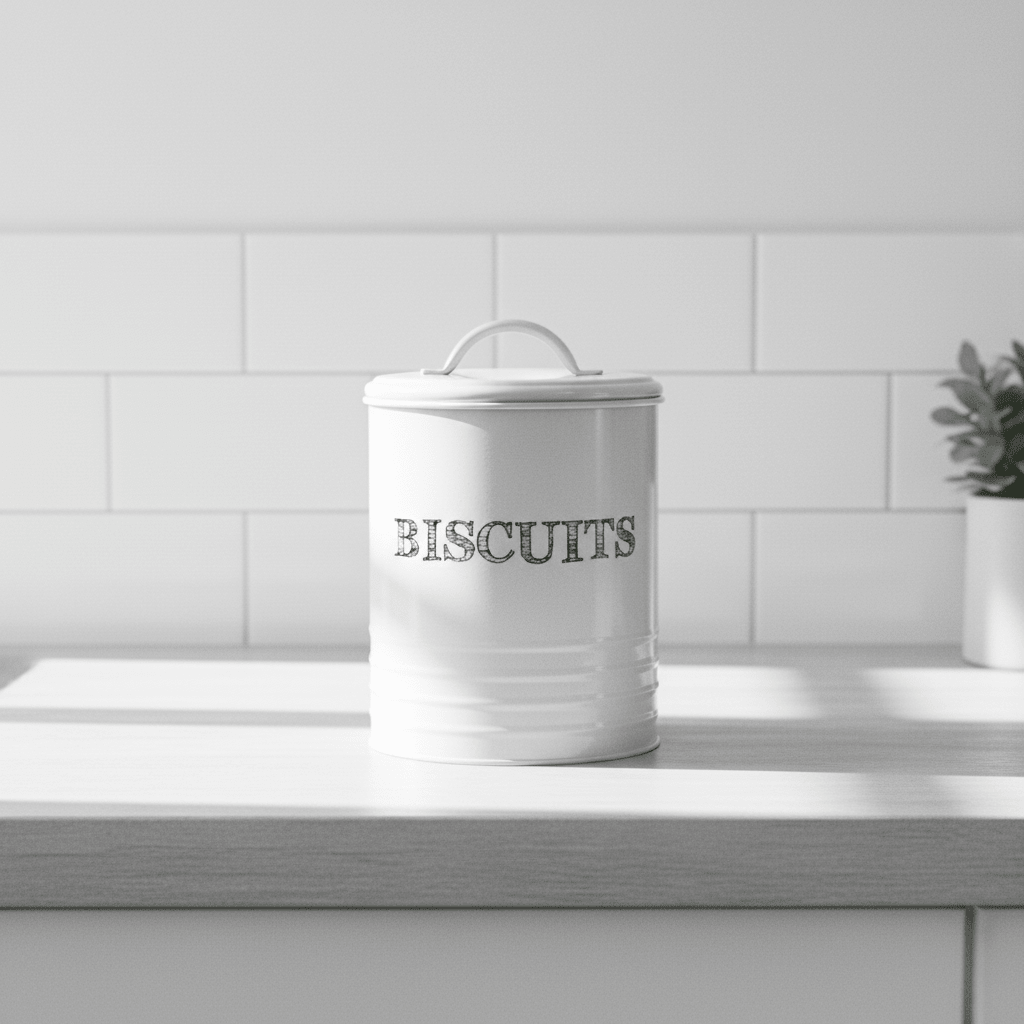 Sketch Cream Biscuit Canister