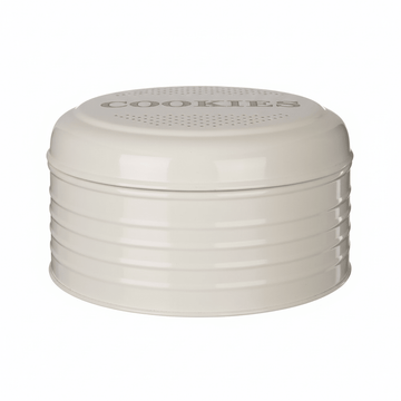 Sketch Cream Finish Round Biscuit Tin