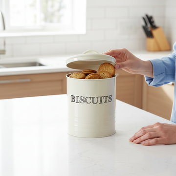 Sketch Cream Biscuit Canister
