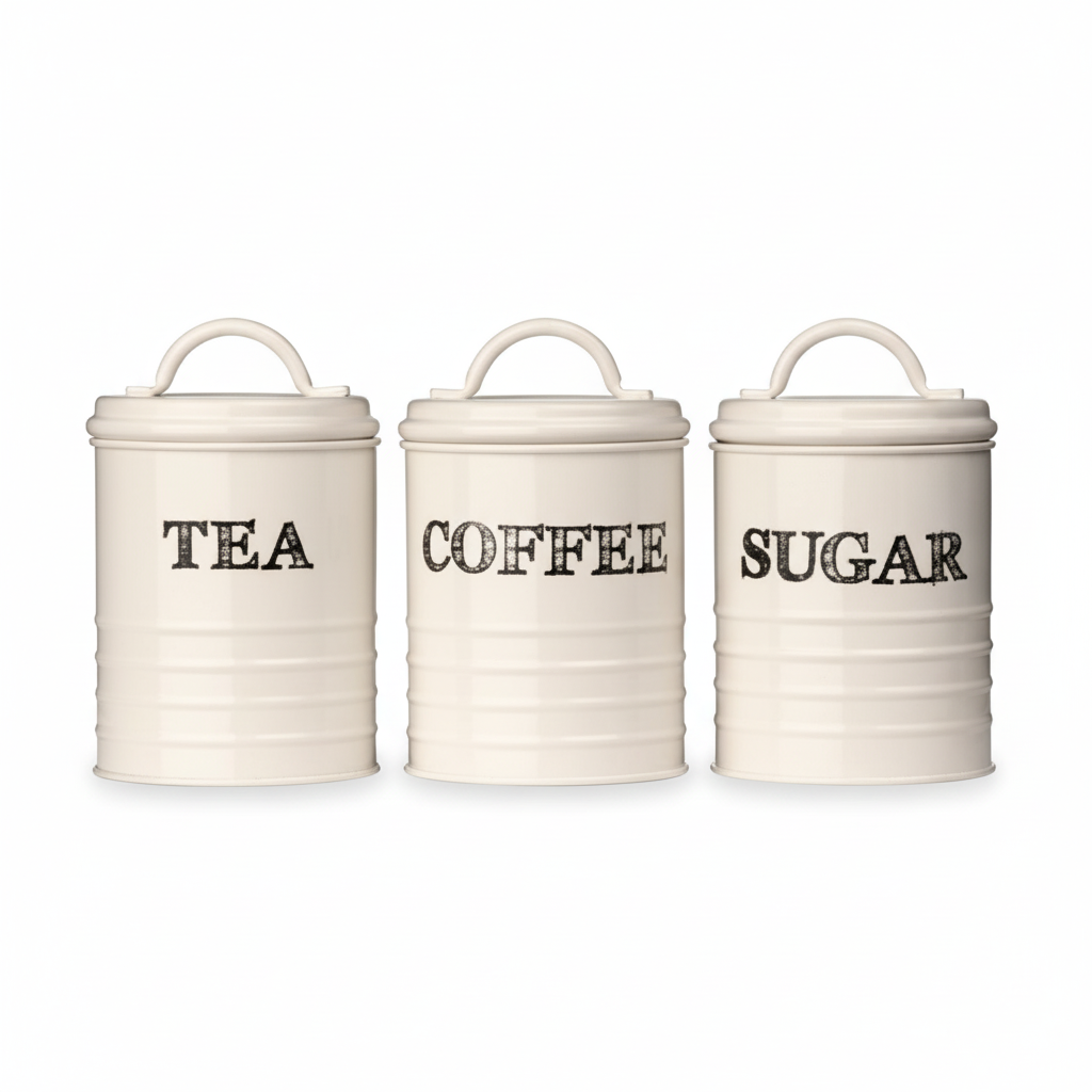 Sketch Tea Coffee And Sugar Canister Set