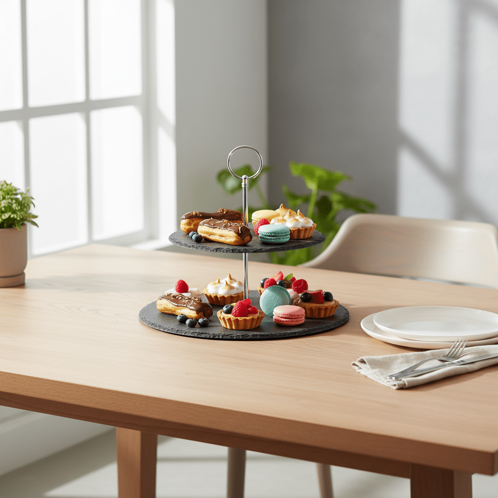 Slate 2 Tier Round Cake Stand