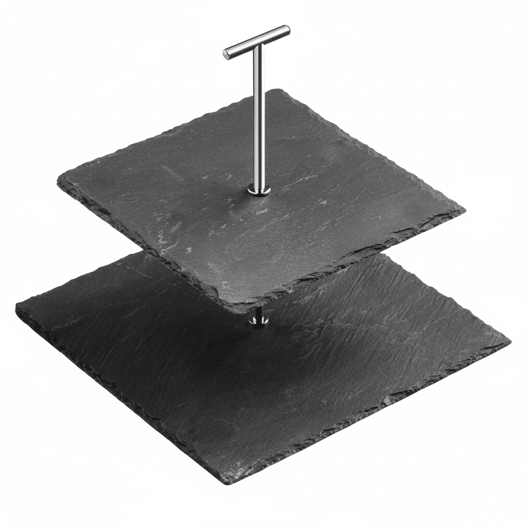 Slate 2 Tier Square Cake Stand