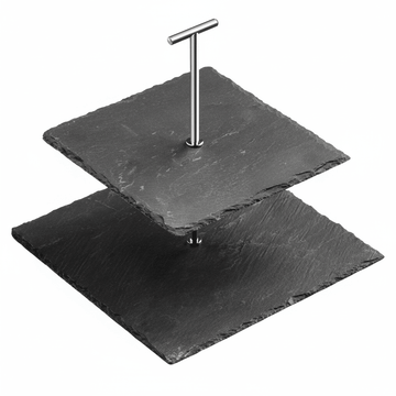 Slate 2 Tier Square Cake Stand