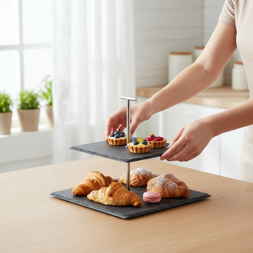 Slate 2 Tier Square Cake Stand