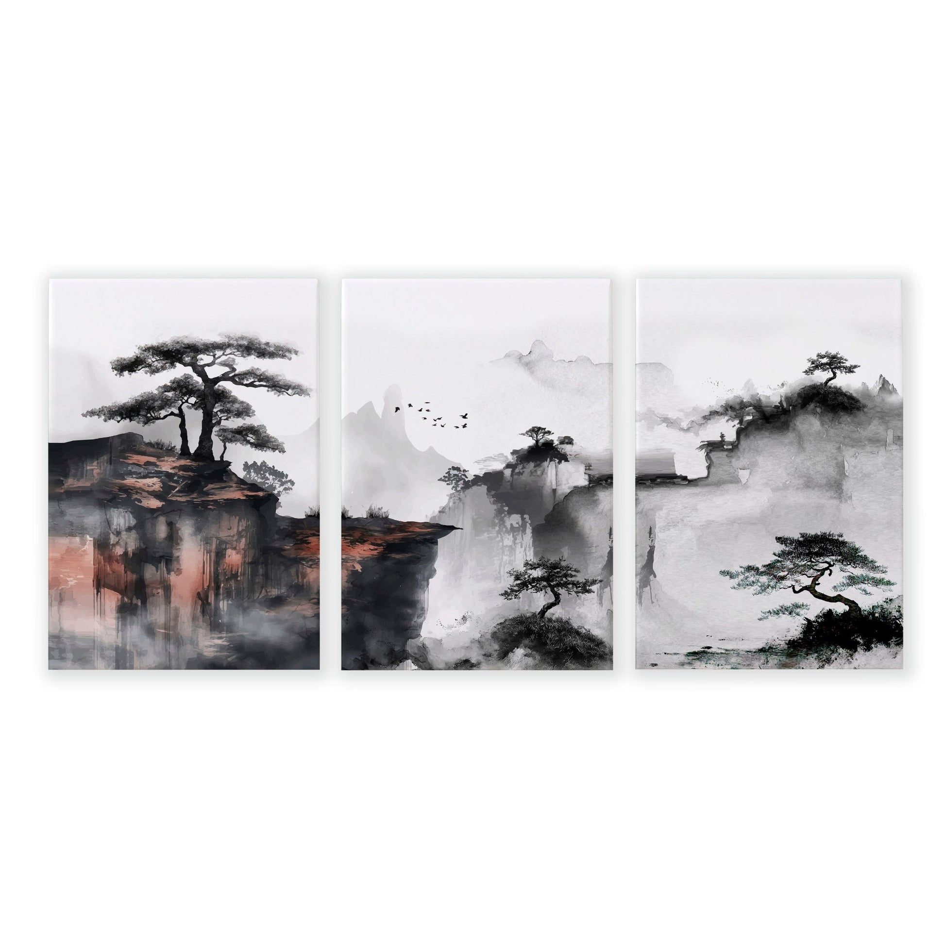 Small Framed Pictures | Set of 3 Asian Inspired Wall art Prints