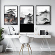 Small Framed Pictures | Set of 3 Asian Inspired Wall art Prints