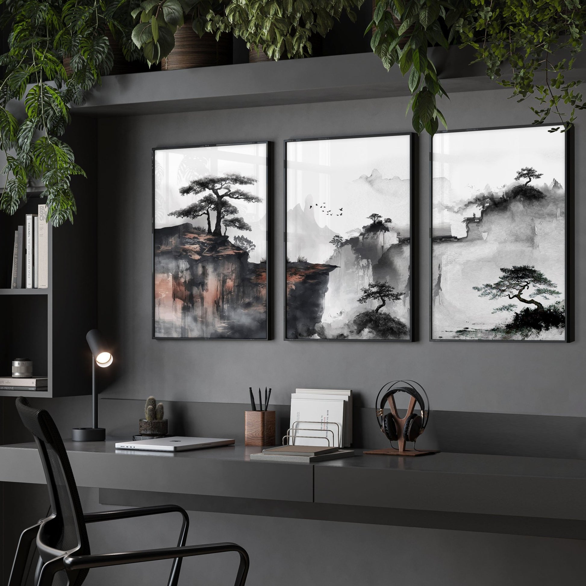 Small Framed Pictures | Set of 3 Asian Inspired Wall art Prints