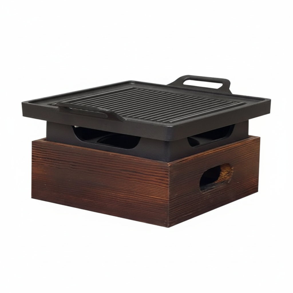 Smokeless Portable BBQ Grill Korean Japanese Barbecue Grill Charcoal BBQ Oven Alcohol Stove Household Non-stick Cooking Tools